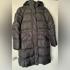 Coach Black Long Puffer Coat with Hood
